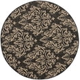 thumbnail image 2 of Safavieh Courtyard Anna Damask Indoor/Outdoor Area Rug, Black/Creme, 5'3" x 5'3" Round, 2 of 9