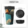 thumbnail image 3 of Balery Blue Watercolor Duck Pattern Insulated Coffee Travel Mug Stainless Steel Vacuum Coffee Cup Leakproof with Screw Lid Coffee for Hot/Iced Beverage - 500ml, 3 of 8