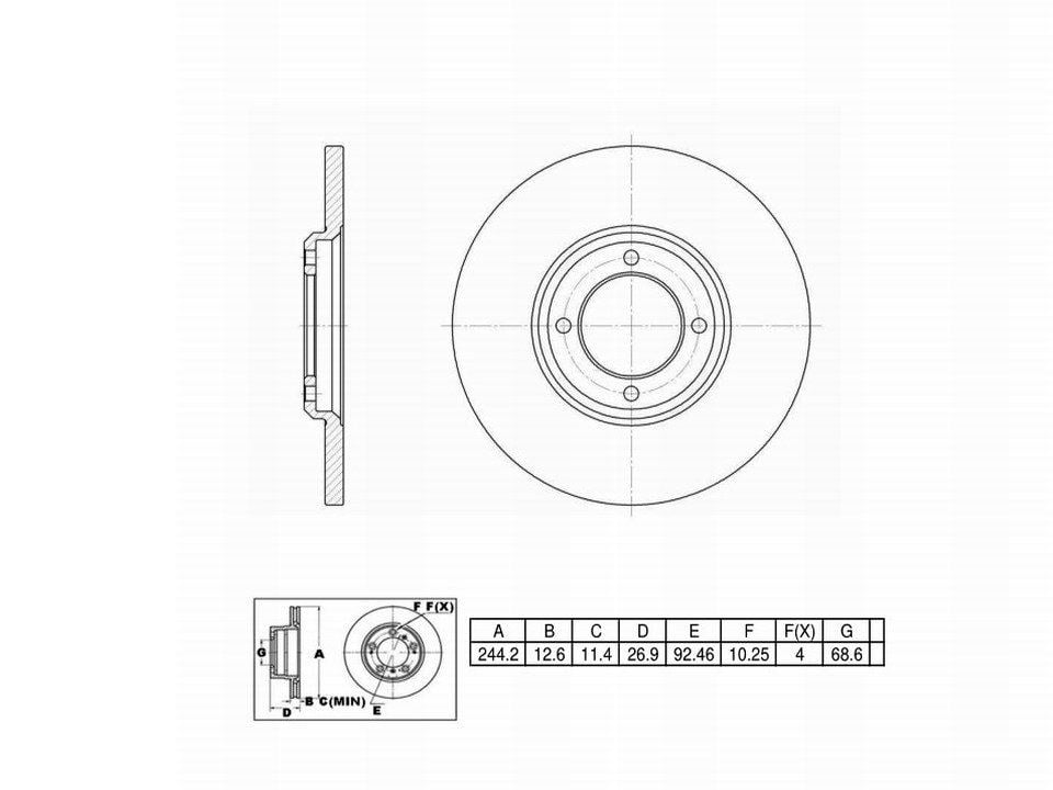 Winstop Brake Rotor, Front WS228578, Hyundai Stellar 1987-1985