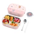 thumbnail image 1 of Batería de Cocina Fiambrera 1550ml Kids On-the-Go de acero inoxidable para viajes escolares (4 rejillas rosas) Tmvgtek Libre de BPA, 1 of 3