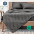 thumbnail image 5 of Bare Home Ultra-Soft Sheet Set - Premium 1800 Collection - Deep Pockets - 4-Pieces - California King, Pinstripe - Gray/White, 5 of 8