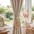 thumbnail image 4 of Dalxymotic Macrame Curtain Tiebacks, Boho Leaf Curtain Tiebacks, Hand Woven Cotton Holdbacks with Wooden Beads, Curtain Tiebacks for Bedroom, Living Room, Home, Window, Door, 4 of 6