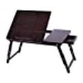 thumbnail image 3 of Sofia + Sam Bamboo Laptop Lap Tray with Adjustable Legs - Work from Home - Foldable Breakfast Serving Bed Tray - Lap Desk with Tilting Top and Storage Drawer - Computer Laptop Stand - Walnut, 3 of 10