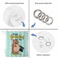 thumbnail image 4 of Happy Groundhog Day Shower Curtain, Waterproof Shower Curtains for Bathroom, Green Hat Spring Animals Mint Green Washable Fabric Bathtub Curtain Set Bath Decor with 12 Hooks 72"x78", 4 of 8
