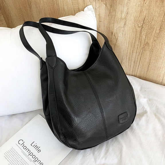 ULTNICE 1Pcs Fashion Purse Women Shoulder Handbag PU Leather for Shopping Black