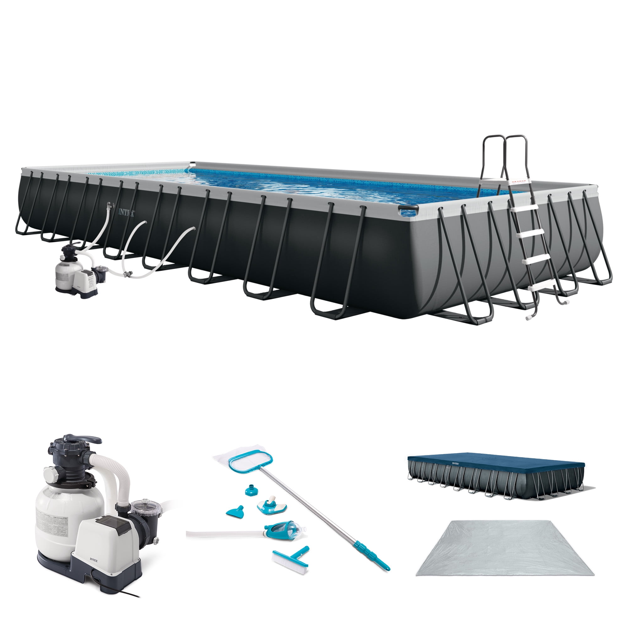 intex お得2個セット INTEX 26ft x 52in Ultra XTR Above Ground Pool & Optiflow 50lb