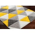 thumbnail image 3 of Hauteloom Bruis Contemporary Geometric Diamond Shag Area Rug - Modern Trellis Fluffy High Pile Super Soft Rug for Living Room, Bedroom, Dining Room - Gray, Yellow, Mustard - 7'10" x 10' (8x10), 3 of 6