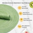 thumbnail image 2 of Xmushyra Round Placemats Set of 6, 15 Inch Braided Woven Table Mats, Washable Heat Resistant Non-Slip Place Mats, Green, 2 of 7