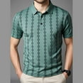 thumbnail image 4 of Tdoqot Mens Graphic Polo Shirts with Snaps- Short Sleeve Casual Fashion Classical Business Shirts Green Size M, 4 of 5
