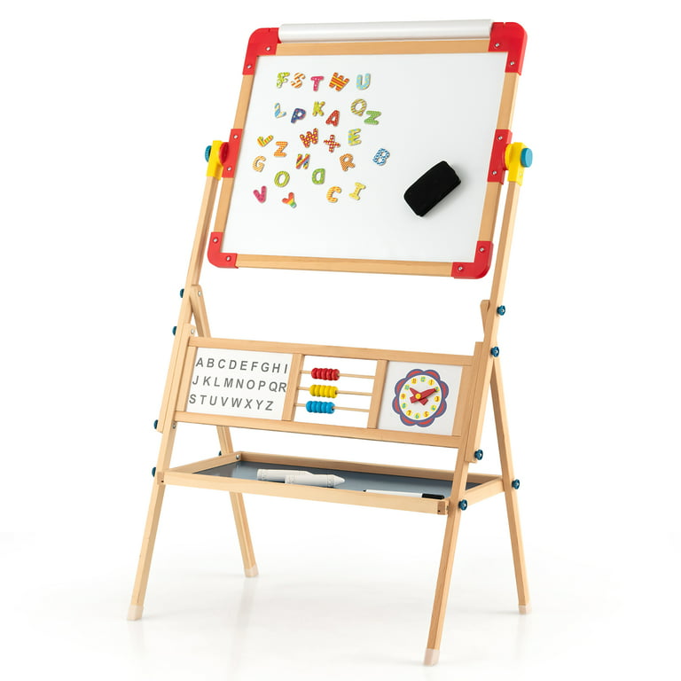 MEEDEN Easel for Kids, Art Easel, Kids Easel, Toddler Easel, Solid Pine  Wood Kids Art Easel, Toddler Drawing Board, Chalkboard and Magnetic White