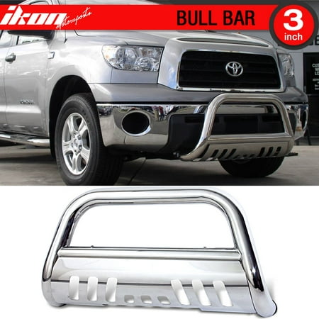 Fits 07-17 Toyota Tundra Ss Bull Bar Grill Guard Front Bumper With Skid (Best Bull Bar For Tundra)