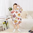 thumbnail image 6 of FORMRS Wearable Blanket Hoodie with Sleeves for Kids Cozy Flannel Sweatshirt, Gray Autumn Leaves, 6 of 7