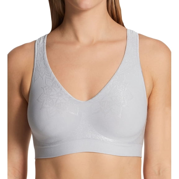 Women's Bali 3484 Comfort Revolution ComfortFlex Fit Wirefree Bra (Crystal Grey Aztec XL)