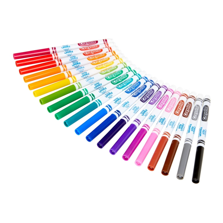 Crayola Ultra-Clean Washable Fine Line Markers, 20 Ct, School