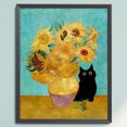 thumbnail image 3 of Hilo de bordar de algodón ecológico completo, obra de arte de punto de cruz de gato de 11CT, 40x50cm, negro, 3 of 9