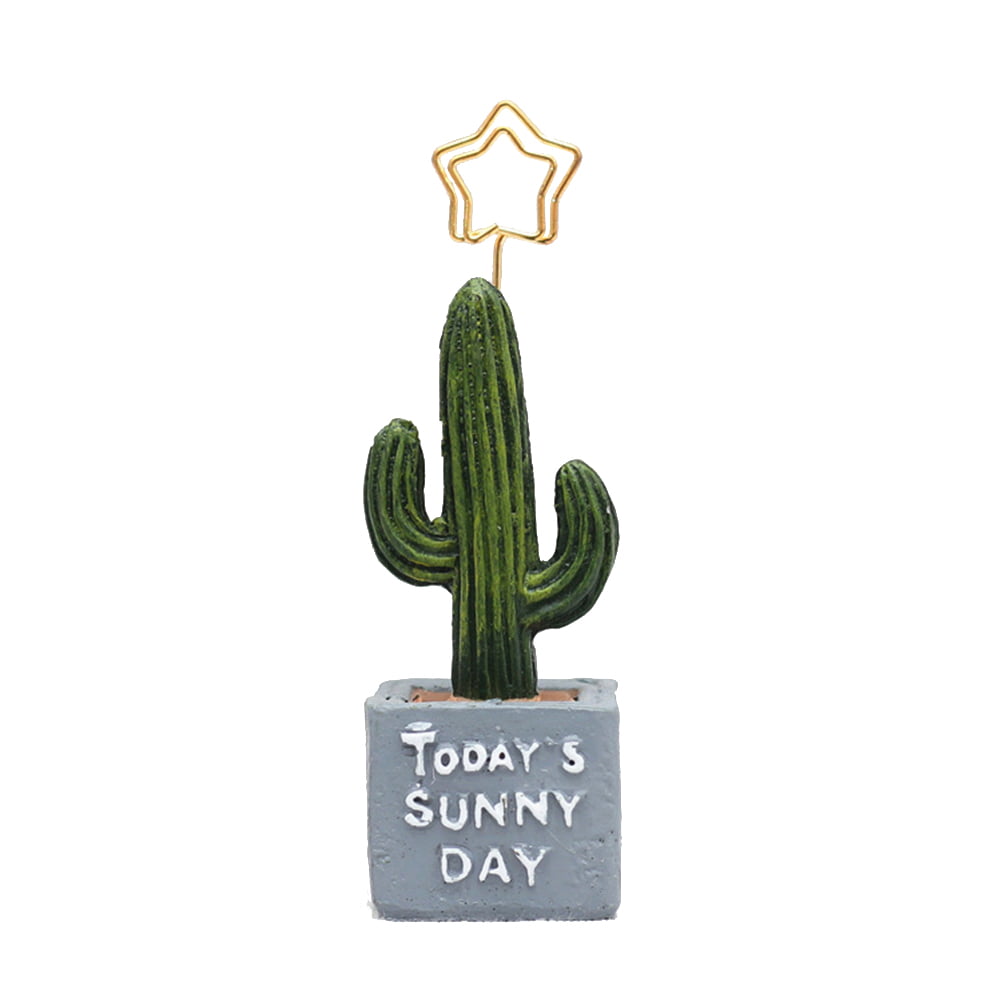 Cactus Card Holders Note Photo Table Number Place Stand Clip Holder Home Decor 