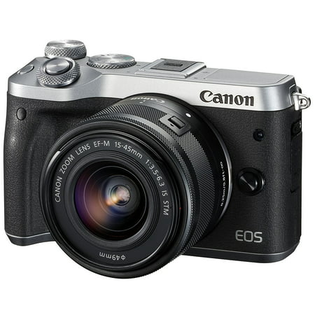 Canon EOS M6 Mirrorless Digital Camera with 15-45mm Lens (Silver) - (Intl