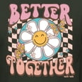 thumbnail image 6 of Wild Bobby Retro Better Together Daisy Smiley Face Checkered Background Vintage Unisex Crewneck Sweatshirt, Forest Green, 3X-Large, 6 of 6