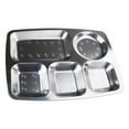thumbnail image 3 of Necvior Stainless Steel Divided Plate Rectangular Dinner Trays Divided Dinner Plates, 3 of 13