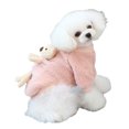 thumbnail image 1 of Suéteres para mascotas, ropa de vellón con oso, ropa para perros, suéteres cálidos de invierno para cachorros, trajes para niños y niñas con gatos pequeños (rosa) L, 1 of 5