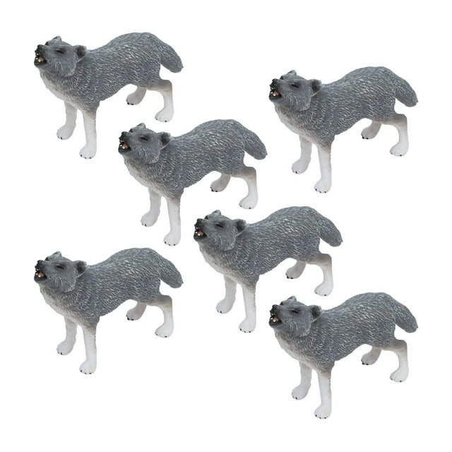 Figurine de Loup Jouets, Posture Active Naturelle Réaliste Modèle Éducatif Loup Arctique Animal pour Topper Gâteau pour la Collecte