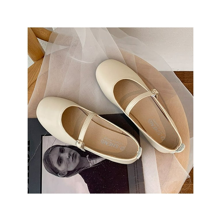 フラットシューズ LOWFLOW Monteo Mary Jane Flat 2cm SIMANLAN Women Mary Jane Square Toe Dress Shoes Low Heel