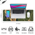 thumbnail image 3 of Stunning Teal Tropical Leaves XL Extended Large Gaming Mouse Pad - Waterproof & Non-Slip with Stitched Edge, Perfect Mat for Computer, Keyboard, Laptop, Office - 31.5 x 11.8 Inch, 3 of 7