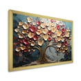 thumbnail image 2 of Designart "Moonlit Majesty Red and Gold Flower Tree II" Landscapes Framed Wall Art Decor - Country Red Tree Entryway Framed Wall Art Print, 2 of 6