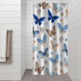 thumbnail image 2 of White Blue Butterfly Flower Pattern Shower Curtain 36"x72" ,Bathroom Decorative Shower Curtains Set with 12 Hooks,Modern Waterproof Washable Shower Curtain, 2 of 6