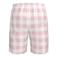 thumbnail image 6 of Kdxio Pink Checkboard Pattern Mens Casual Shorts - Drawstring Summer Beach Sports Shorts for Men, 6 of 9