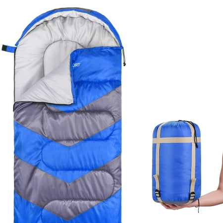 Sleeping Bag - Envelope Lightweight Portable, Waterproof, Comfort With Compression Sack - Great For 4 Season Traveling, Camping, Hiking, & Outdoor (Best Lightweight Sleeping Bag For Hiking)