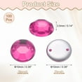 thumbnail image 2 of 100Pack Flat Back Sew on Rhinestones Beads, 10mm Crystal Round Gems, Rose Red, 2 of 6