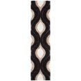 thumbnail image 5 of SAFAVIEH Florida Declan Geometric Shag Area Rug, Dark Brown/Ivory, 6'7" x 6'7" Round, 5 of 8
