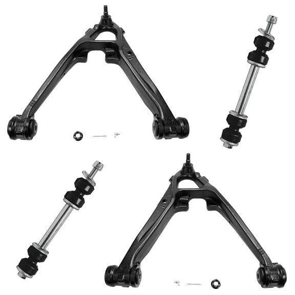 Detroit Axle - 4pc Front End Control Arms Kit for Chevy Silverado GMC Sierra Yukon XL Suburban Avalanche 1500 Tahoe Cadillac Escalade, 2 Lower Control Arms w/Ball Joint 2 Sway Bar Links Replacement