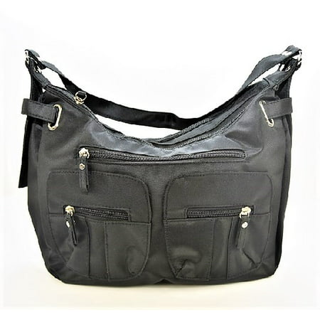Stylish Microfiber Handbag In Black