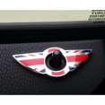 thumbnail image 6 of (2) Union Jack Style Wing Emblem Rings For Mini Cooper R55 R56 R57 R58 R59 Door Lock Knobs, Red/Blue UK Flag Design (Does not fit R60 R61 nor F55 F56 Models), 6 of 8