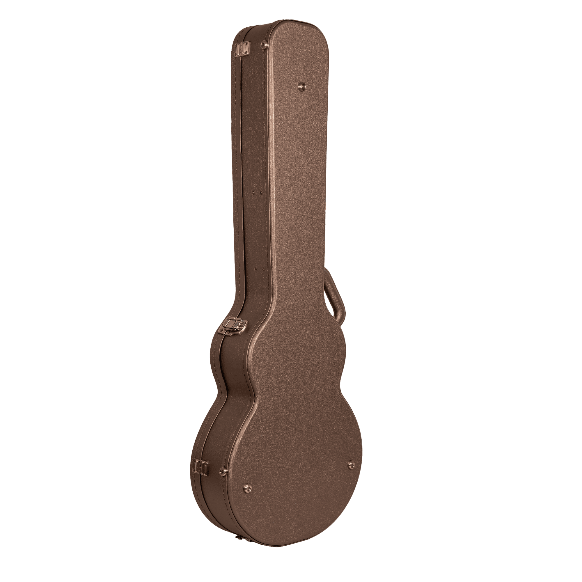 Crossrock Designer Series- Wooden Case for Les Paul Electric Guitar- Security Lock, Metal Feet, Storage Space- Chocolate Brown