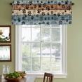 thumbnail image 5 of 2 Panels Gray Blue Paws Valance for Windows, Farmhouse Vintage Modern Blue Brown Wood Light Filtering Kitchen Curtains, Rod Pocket Window Treatment Curtain Valances for Living Room Bedroom, 42"x18", 5 of 9