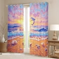 thumbnail image 2 of Erosebridal Ocean Beach Curtains for Living Room (38Wx45L),Dolphin Starfish 30%-50% Blackout Curtains Set of 2 (38x45),Sea Animal Curtains and Drapes,Sunset Room Decor, 2 of 6