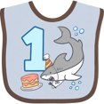 thumbnail image 3 of Inktastic 1st Birthday Shark with Cake Boys or Girls Baby Bib, 3 of 4