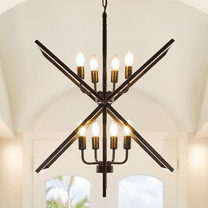 LovingAHome 8-Light Lantern Pendant Light Fixtures Candle Style Chandelier for Kitchen Dining Room