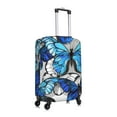 thumbnail image 3 of Disketp Blue And White Butterflies Elastic Travel Luggage Cover Travel Suitcase Protective Cover For Trunk Case Apply To 18''-32'' Suitcase Cover (Luggage not included)-Medium, 3 of 9