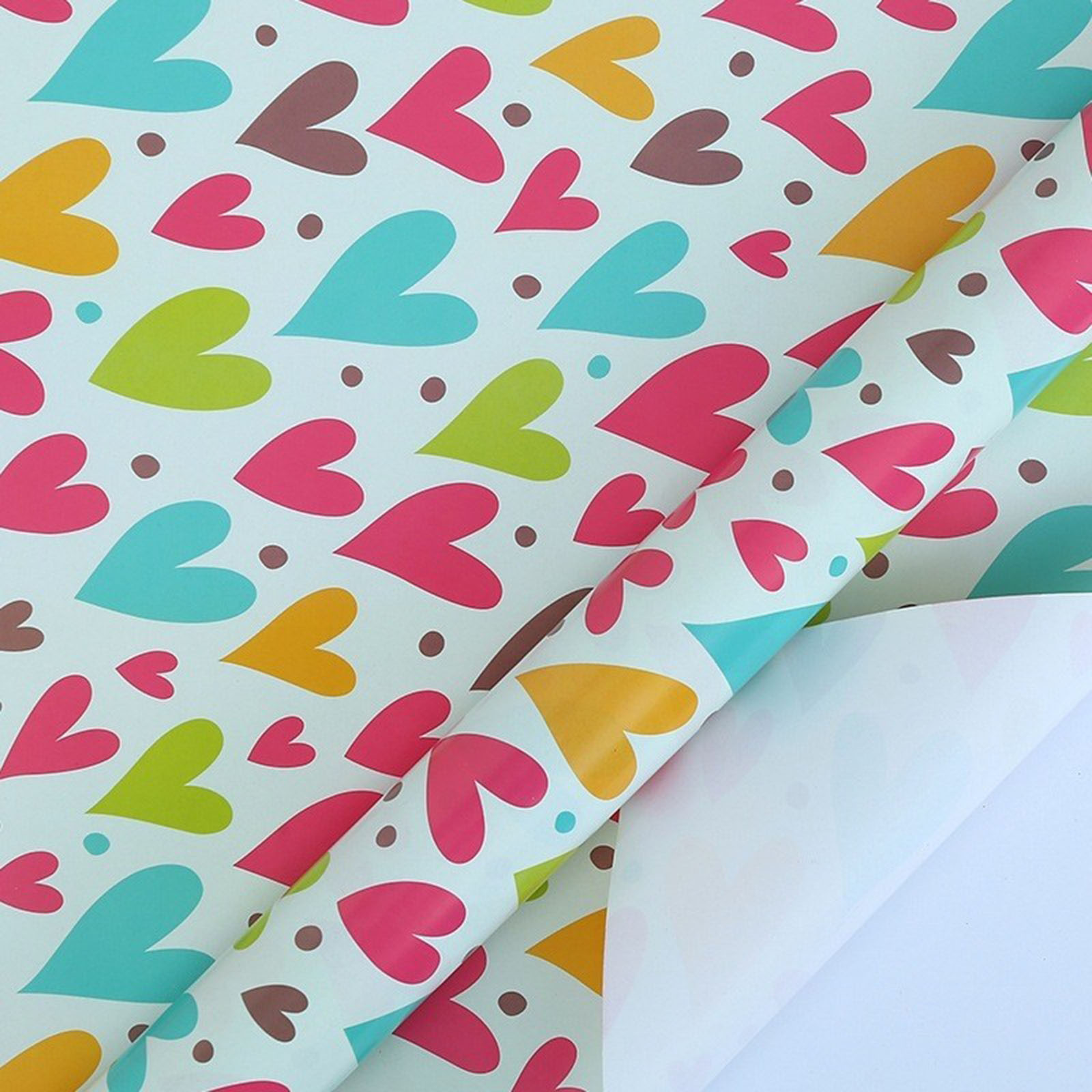 Colorful Gift Wrapping Paper Holiday Party Gift Flowers Love Heart