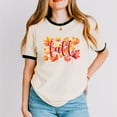 thumbnail image 2 of Fall Leaves Watercolor - Women's Ringer Graphic T-Shirt, 2 of 12