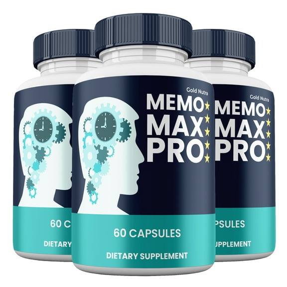 Memo Max Pro Capsules, Advanced Maximum Strength Pills Cognitive and Brain, MemoMax Pro Supplement for Brain Health (3 Pack)
