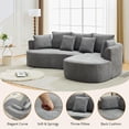 thumbnail image 5 of Luxury Modern Curved Back Sofa, Minimalist Style Chenille Comfy Couch for Living Room Apartment, 4 Seater Modular Sectional with Throw Pillows, 5 of 7