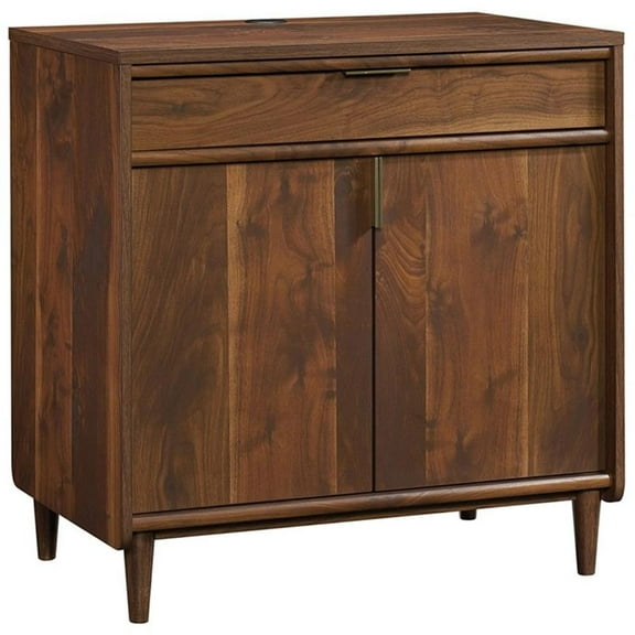 Pemberly Row Mid-Century Engineered Wood Storage Cabinet in Walnut