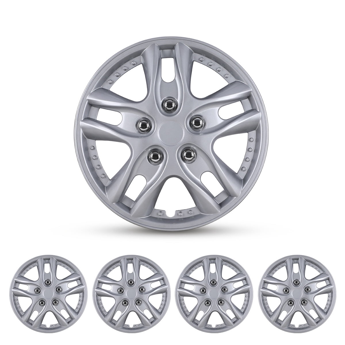 4Pcs/Set 12" Hubcaps Wheel Rims Cover Compatible with Steel Wheels Snap on Installation Fit R12 Tire&Steel Rim ABS+PC Material(12 inch,Lacquer,Set of 4)
