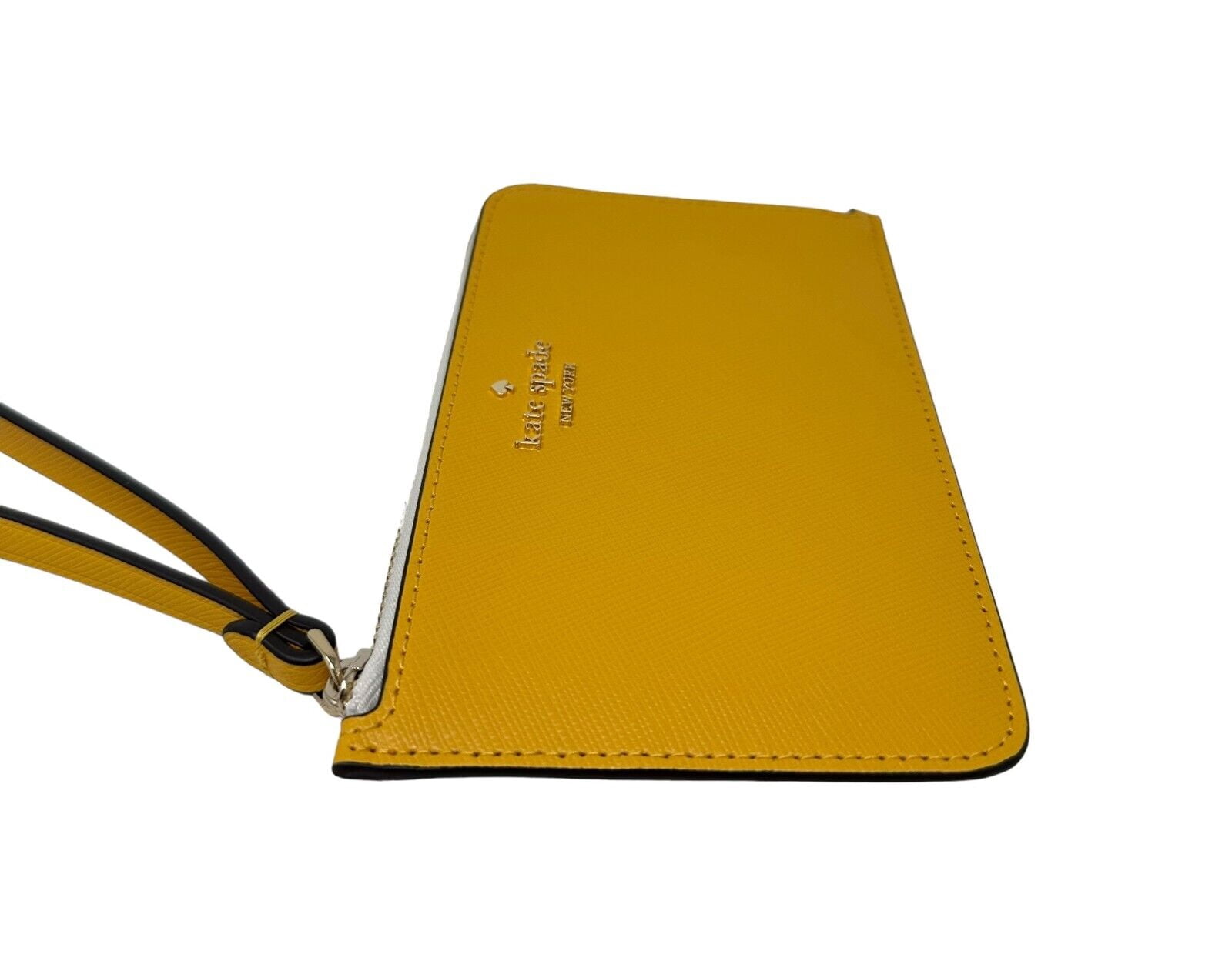 Kate Spade New York イエローポーチ Kate Spade New York Women's Lucy Bicolor Small L-Zip Wristlet
