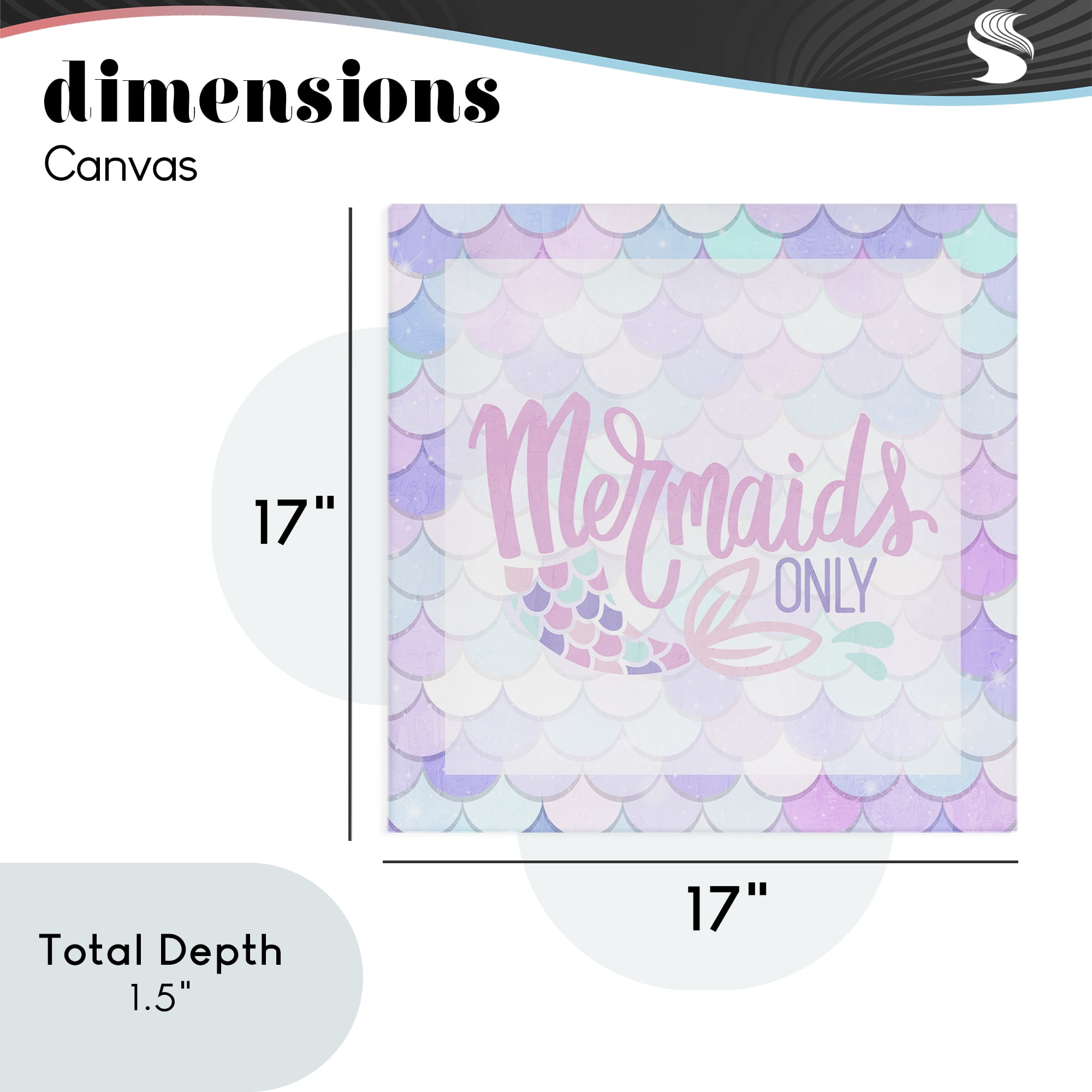 Pastel Mermaids Only Canvas Wall Art, design by Kim Allen